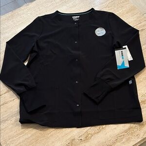 NEW 🆕 Scrubstar Scrub Jacket Black Snap-Front